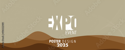 Abstract colorful expo poster design template with wavy lines for business promotions, technology and events. Vector. for Technology and upcoming events. For business, marketing and advertising.