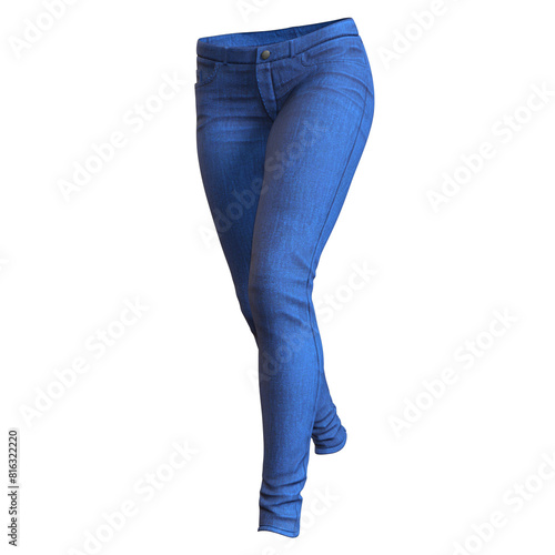 Skinny Jeans Female Fashion Cloth isolated 3d rendered illustration photo