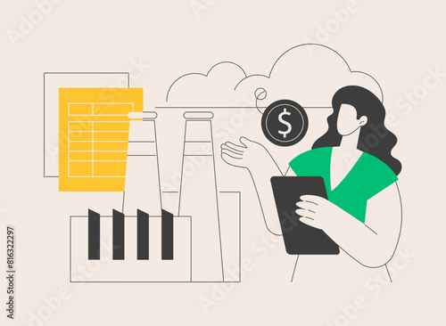 Carbon tax credit abstract concept vector illustration.