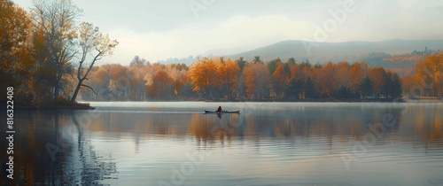 Autumnal Sunset Over a Serene Lake