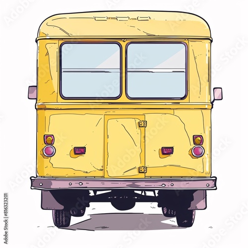 Vintage School Bus Illustration