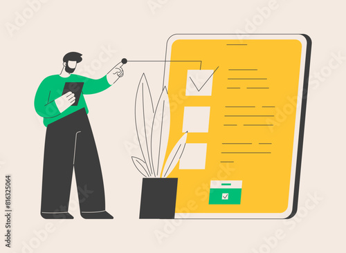 Electronic voting abstract concept vector illustration.