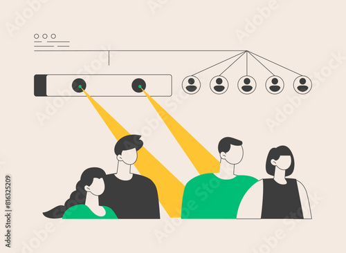 People counter system abstract concept vector illustration.