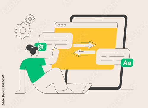 Digital translator abstract concept vector illustration.
