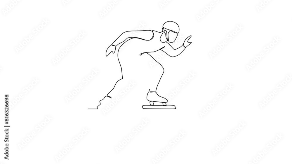 Animated self drawing of speed skating sports video illustration. speed skating sports design in simple linear continuous style video concept. Sports themes design for your asset design video. Animated self drawing of speed skating sports video illustration. speed skating sports design in simple linear continuous style video concept. Sports themes design for your asset design video.