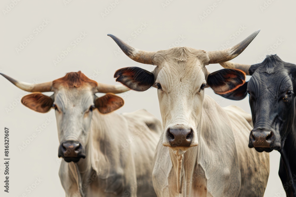 cows in a white background.