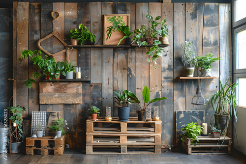 Engaging Display of Sustainable Do-It-Yourself (DIY) Decor Concepts in a Rustic Setting