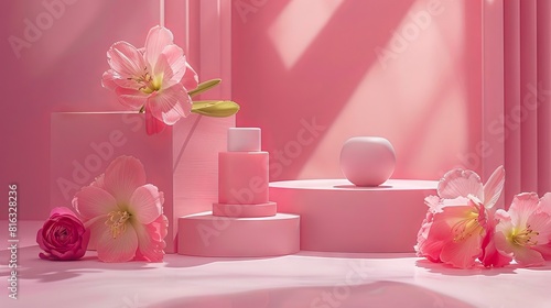 a pink product commercial photography setup " ai generated "