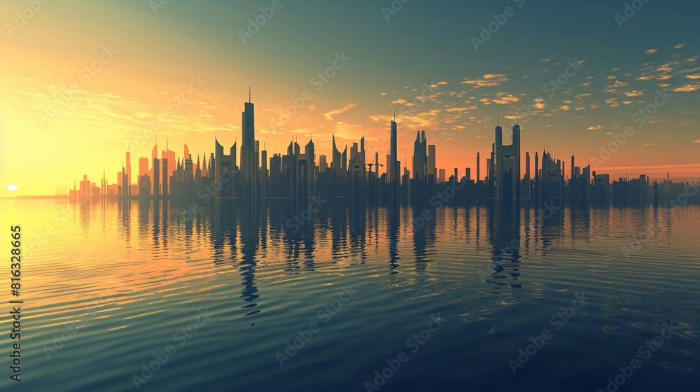 Dystopian Skyline at Dawn Dystopian Skyline at Dawn