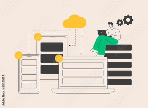 SaaS technology abstract concept vector illustration.