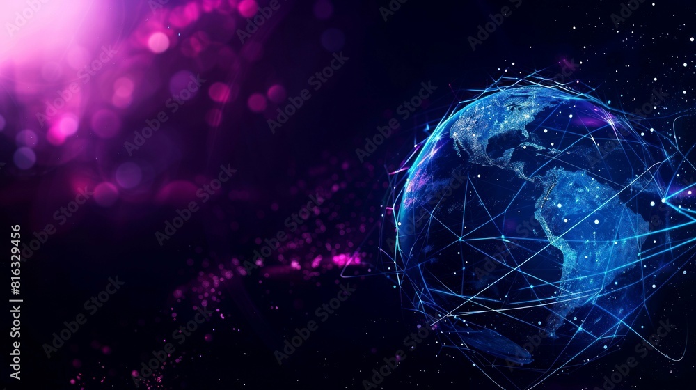 Obraz premium Background digital network in the world