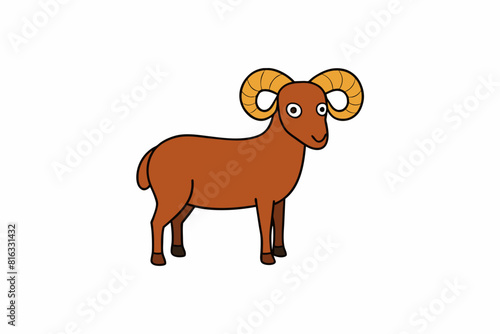 bighorn sheep cartoon vector illustration