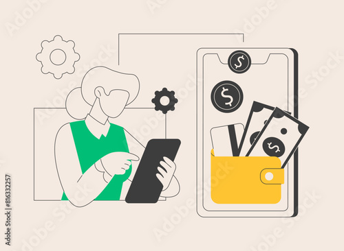 Digital wallet abstract concept vector illustration.