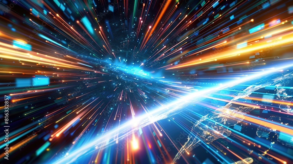 The digital globe spins out of control, propelled by the extreme velocity of the global network connectivity across Earth. Data transfer speeds, fueling a frenzy of business transactions