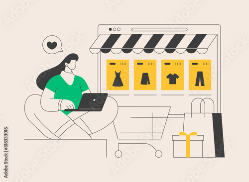 Webrooming abstract concept vector illustration.