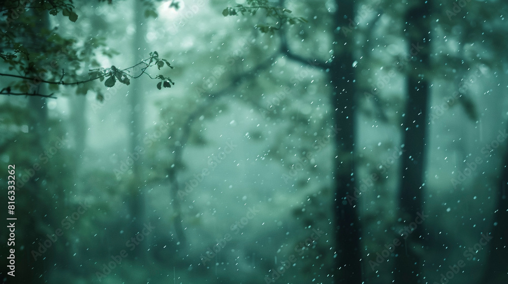 Rainy Forest Delight: Enchanting Blurred Backdrop Rainy Forest Delight: Enchanting Blurred Backdrop