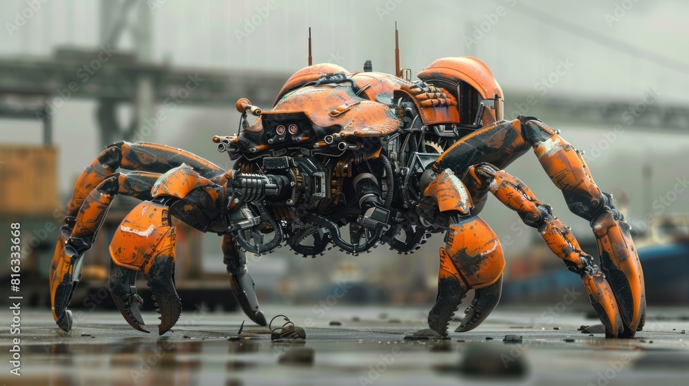Crab robot is ready to oppress its opponents. Crab robot is ready to oppress its opponents.