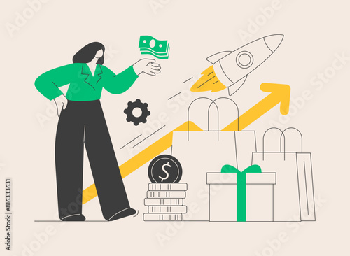 Upselling abstract concept vector illustration.