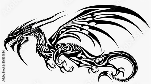 Wallpaper Mural tattoo sketch: an intricate drawing and art sketch, serving as a stencil for precise redrawing, capturing the creativity and craftsmanship of tattoo design in a detailed illustration Torontodigital.ca