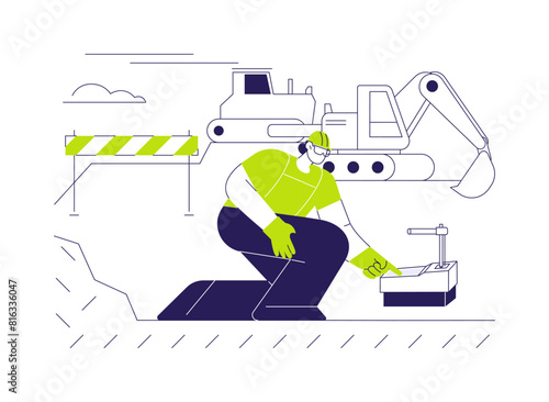 Geotechnical site investigation abstract concept vector illustration.