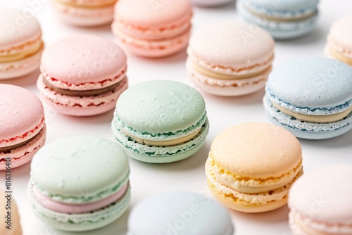 Obraz na płótnie Colorful Macarons in a Display w salonie