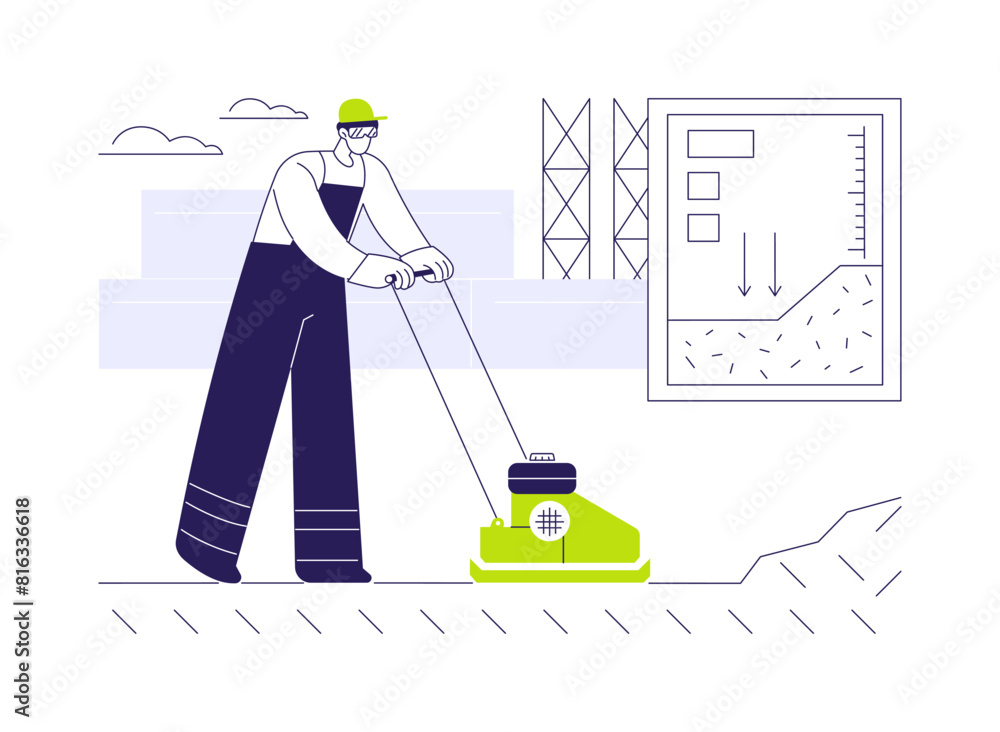 Obraz premium Soil compaction abstract concept vector illustration.
