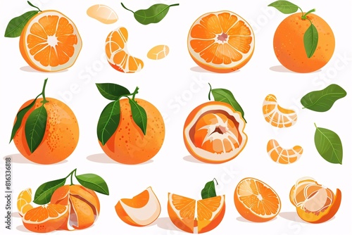 Fresh Orange Collection Illustration