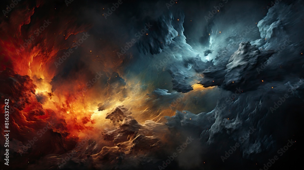 A cosmic abstract background with nebulae, stars, and galaxies A cosmic abstract background with nebulae, stars, and galaxies