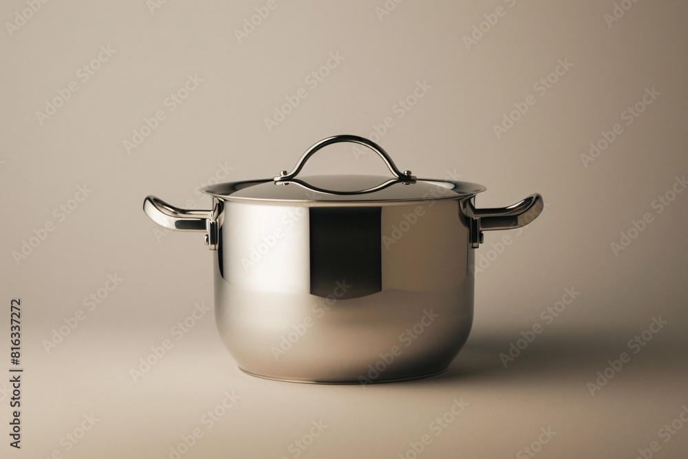Modern Stainless Steel Cookware with Black Handle
