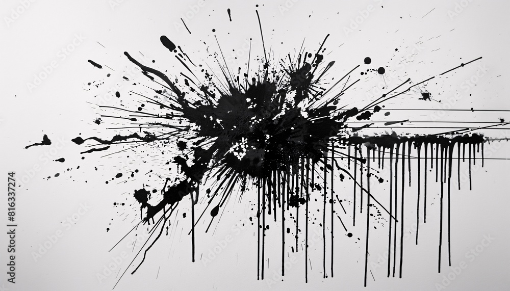 Explosive Black and White Art Print