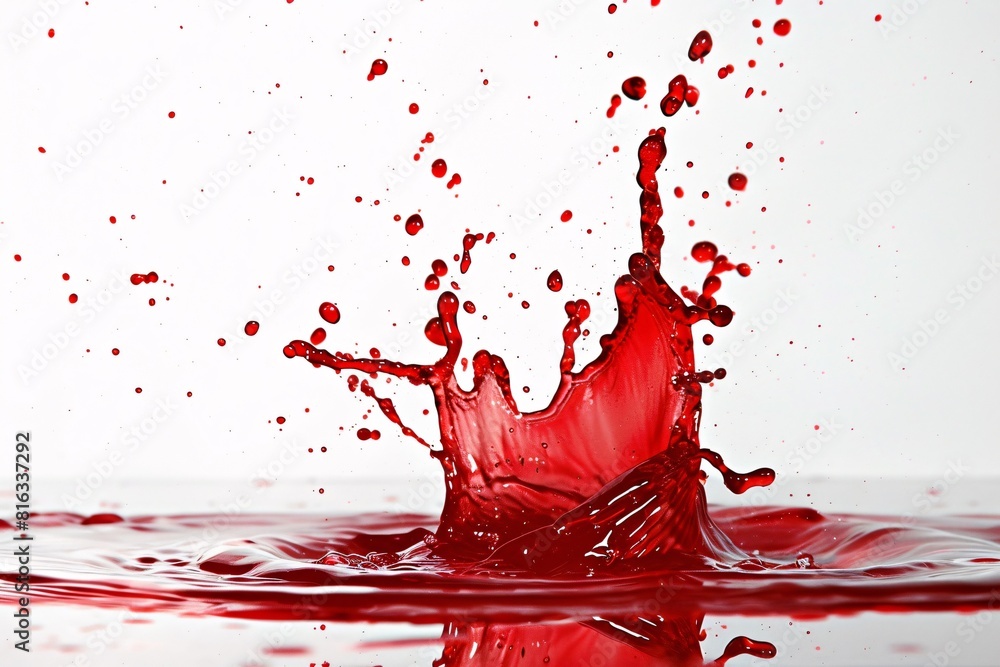 Vivid Splash of Red Ink: Artistic Expression of Emotion