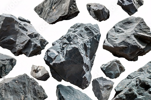 A Collection of Rough and Jagged Black Rock Formations
