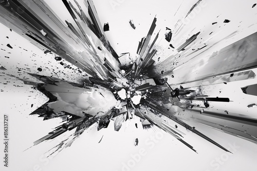 Obraz na płótnie Kaleidoscopic Abstraction: A Shattered Piece of Art w salonie