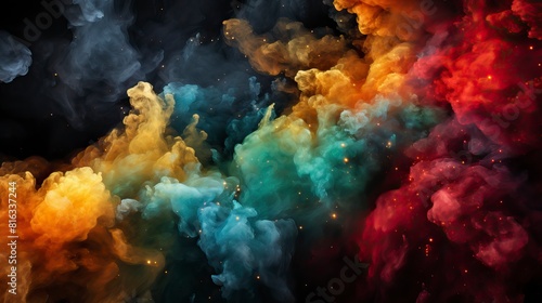 A cosmic abstract background with nebulae  stars  and galaxies