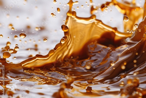 Obraz na płótnie Cascading Liquid: A Dynamic Flow of Syrup or Honey w salonie