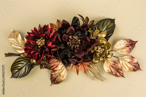Obraz na płótnie Vintage Floral Artwork with a Rustic Frame w salonie