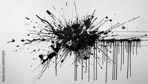 Obraz na płótnie Explosive Black and White Art Print w salonie