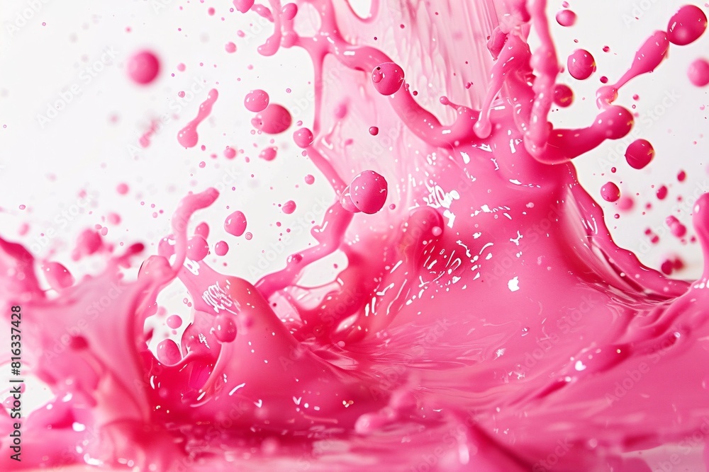 Vivid Pink Ink Splatter Photography