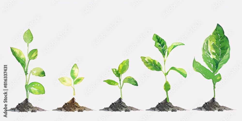 Progression of Growth: Four Stages from Seed to Sprout in a Planting Kit