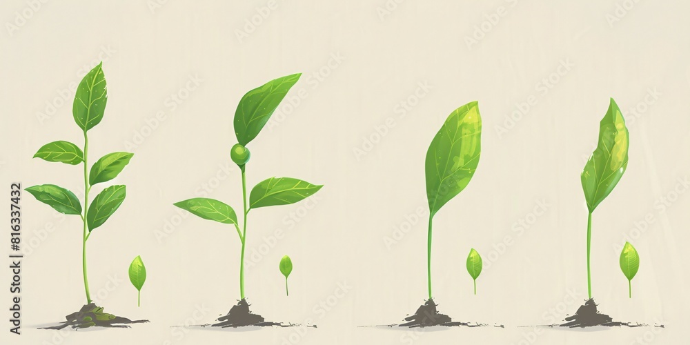 Progression of Plant Growth from Seed to Flower