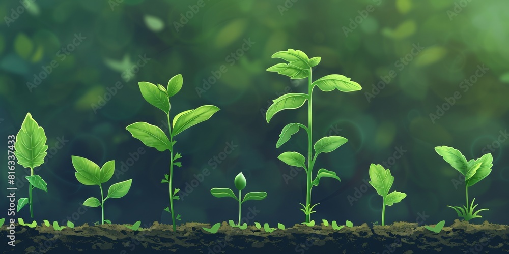 Nature's New Growth: A Close-Up of Sprouting Seedlings in a Garden Bed