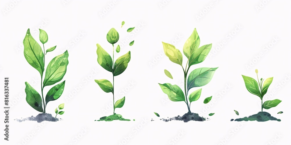 Stages of Plant Growth Illustration