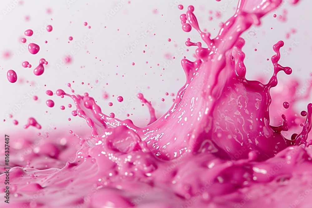 Vivid Pink Splash: A Close-Up Explosion