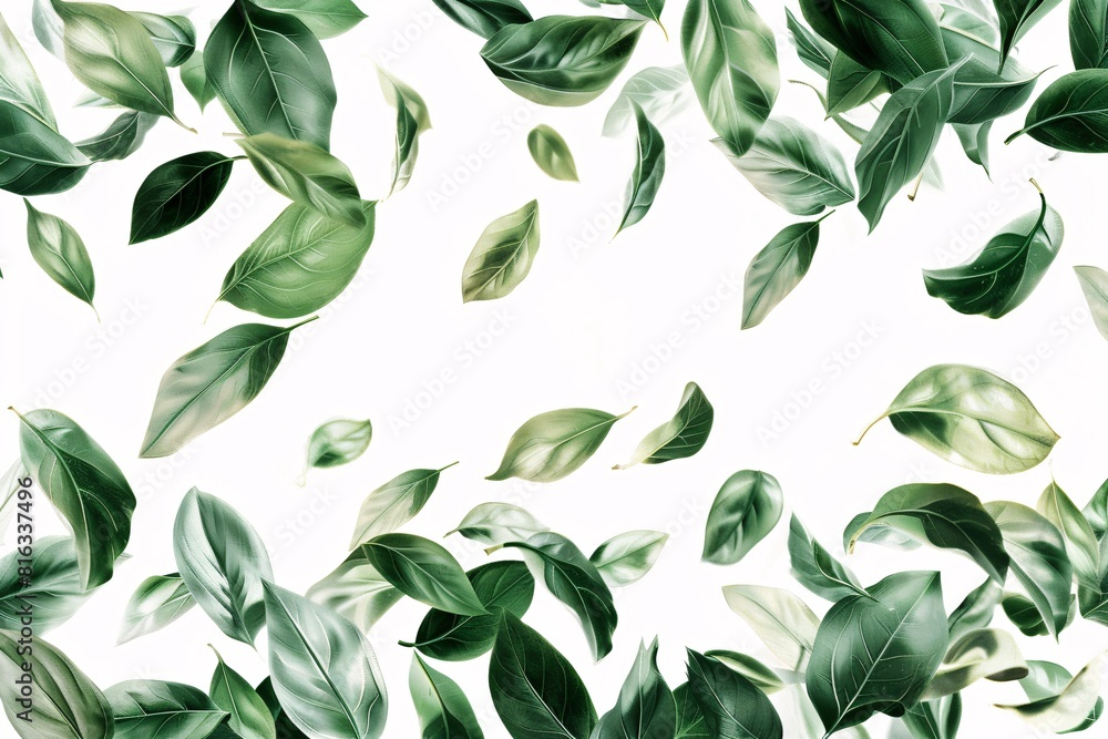 Green Leaf Pattern Abstract Art