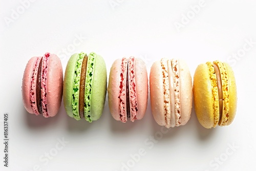 Obraz na płótnie Colorful Macarons Displayed in a Row w salonie