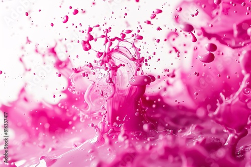 Obraz na płótnie Vibrant Pink Ink Splash w salonie
