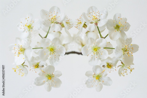 Obraz na płótnie Nature's Beauty: A Close-Up Bouquet of White Flowers with Yellow Centers w salonie