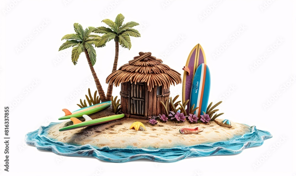 Colorful Miniature Paradise Scene