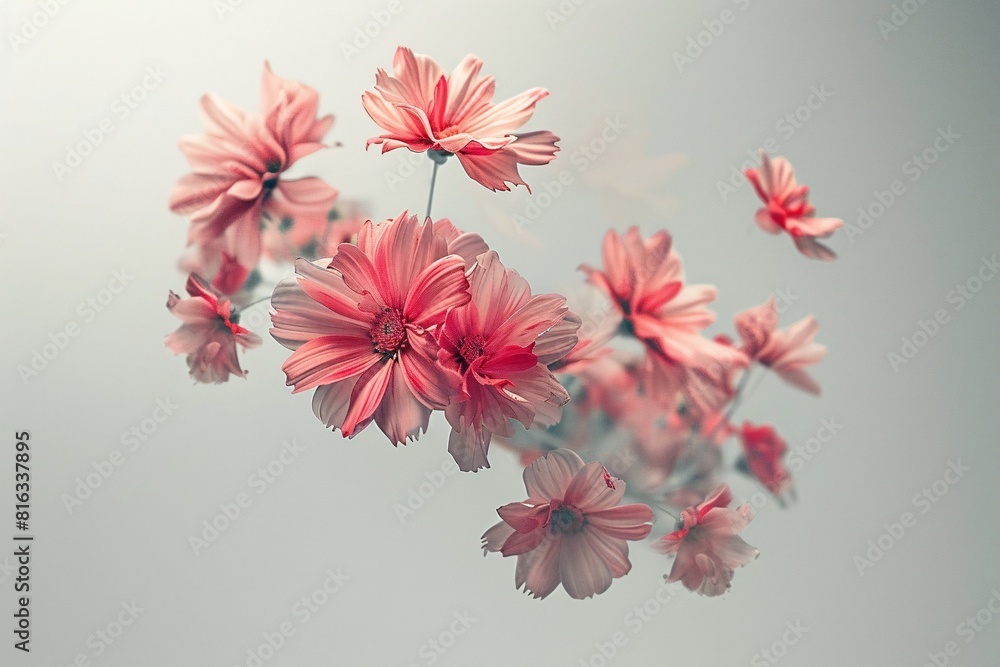 Pink Flower Bouquet Against a Light Background