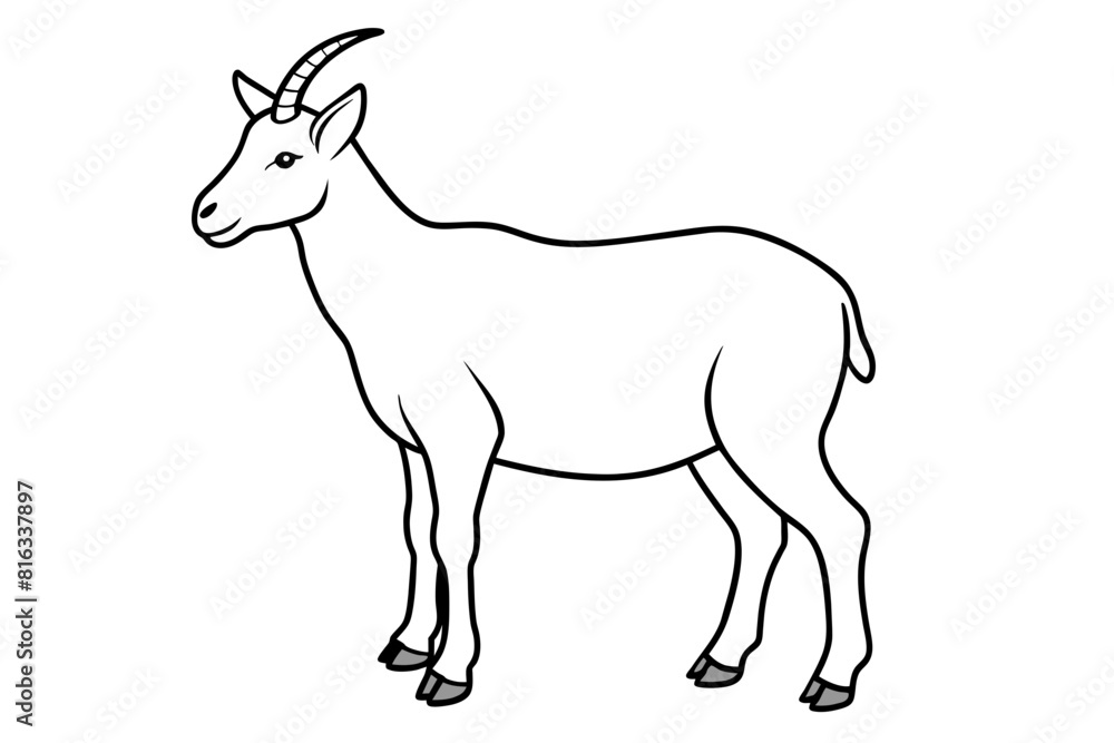 mountain goat vector silhouette illustration